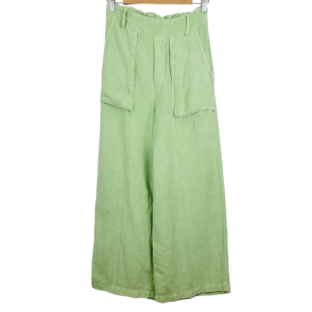 Young Fabulous & Broke Sage Green Paperbag Wide Leg Pants